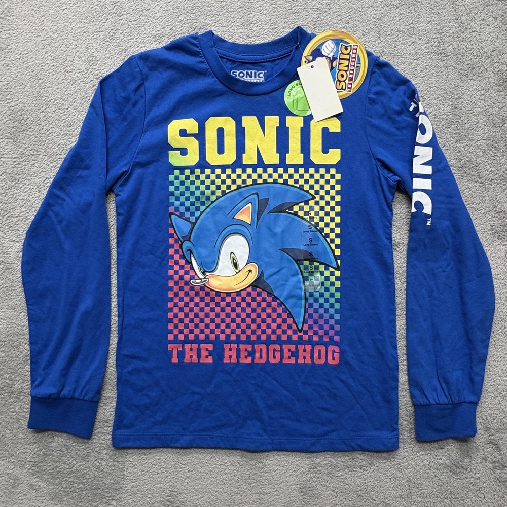 Sonic The‎ Hedgehog Shirt Youth Small Long Sleeve SEGA Video Game Graphic Tee
